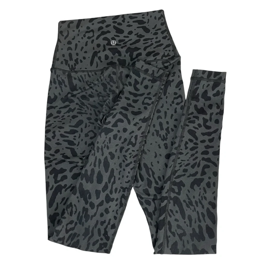 lululemon Wunder Under Pant‎ (Roll Down) Legging Animal Swirl Deep Coal